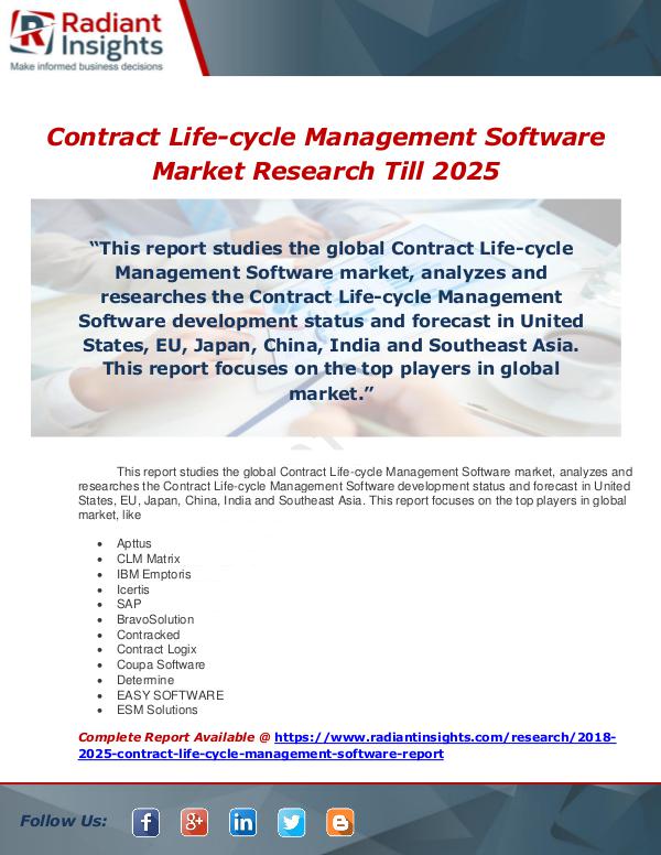 Market Forecasts and Industry Analysis Contract Life-cycle Management Software