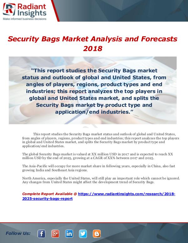 Security Bags Market Analysis and Forecasts 2018