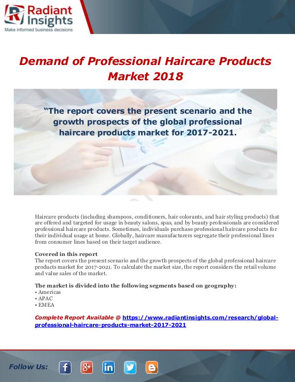 Demand of Professional Haircare Products Market 20