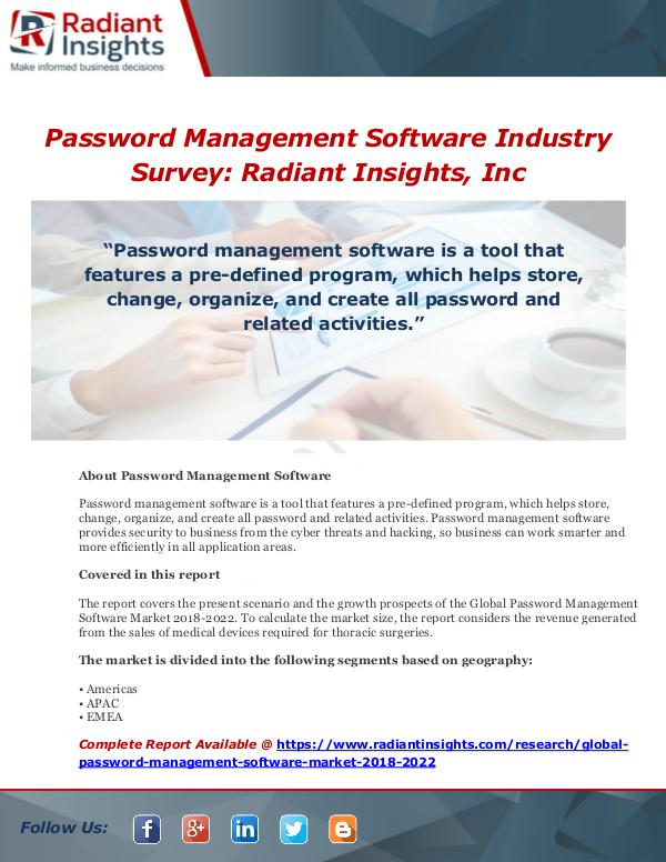 Market Forecasts and Industry Analysis Password Management Software Industry SurveyRadian
