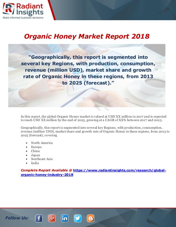 Market Forecasts and Industry Analysis Organic Honey Market Report 2018