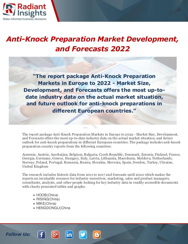Market Forecasts and Industry Analysis Anti-Knock Preparation Market Development, and For