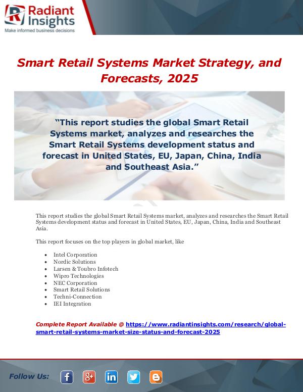 Market Forecasts and Industry Analysis Smart Retail Systems Market Strategy, and Forecast