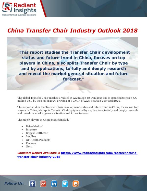 Market Forecasts and Industry Analysis China Transfer Chair Industry Outlook 2018