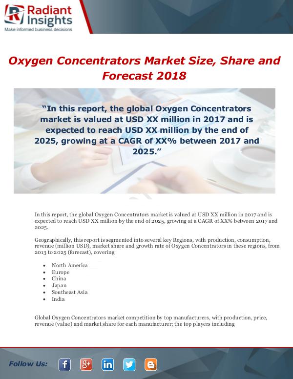 Market Forecasts and Industry Analysis Oxygen Concentrators Market Size, Share and Foreca