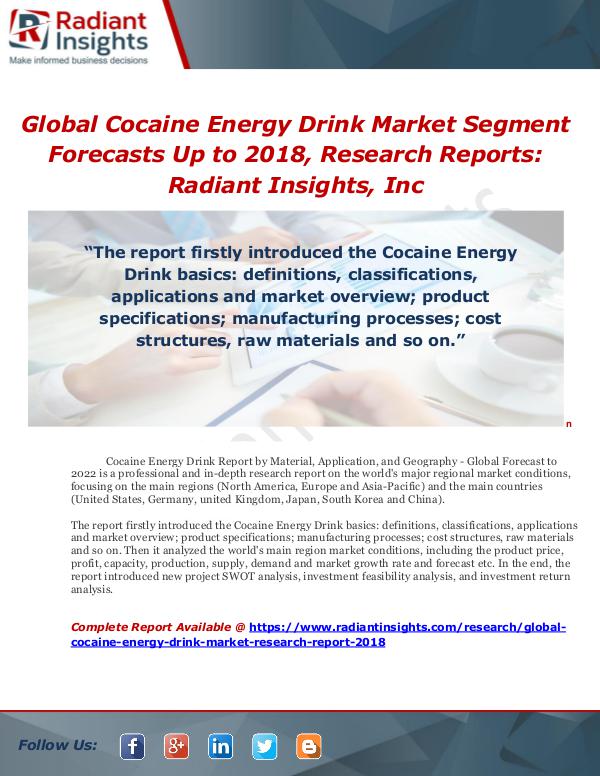 Market Forecasts and Industry Analysis Global Cocaine Energy Drink Market Segment Forecas