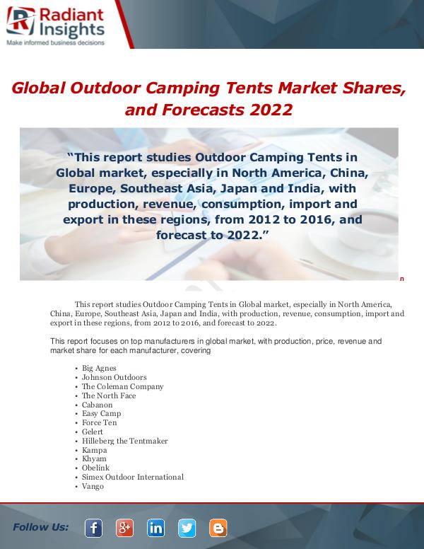 Market Forecasts and Industry Analysis Global Outdoor Camping Tents Market Shares,and For