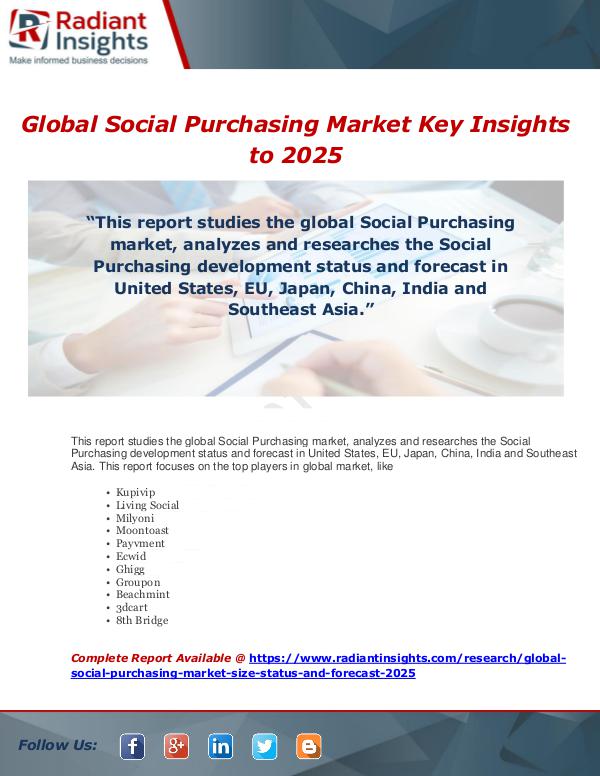 Market Forecasts and Industry Analysis Global Social Purchasing Market Key Insights to 20