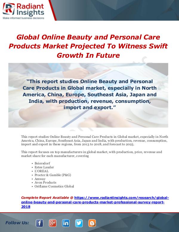 Global Online Beauty and Personal Care Products Ma