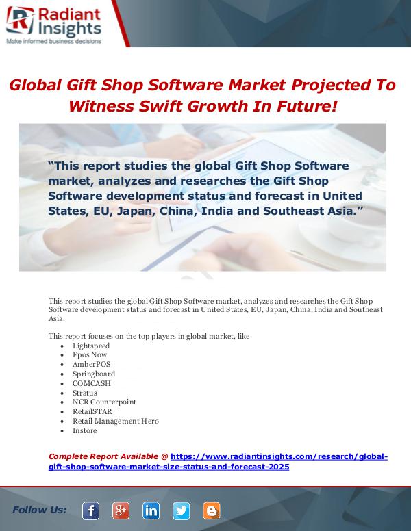 Global Gift Shop Software Market Projected To Witn