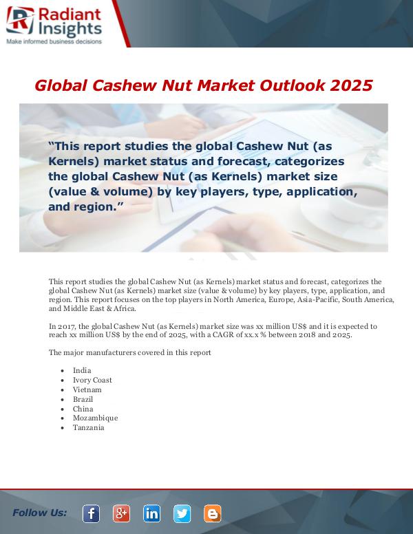 Global Cashew Nut Market Outlook 2025