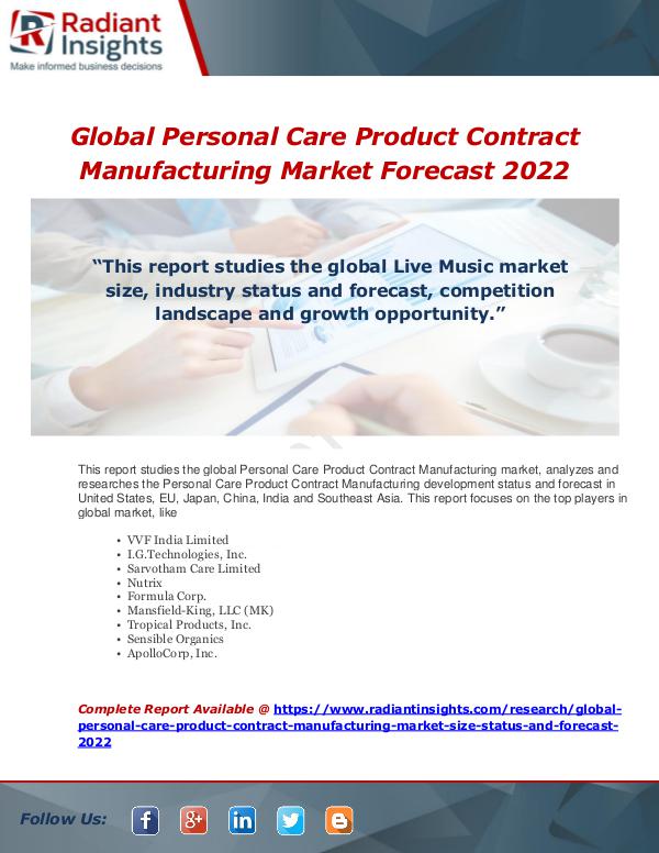 Market Forecasts and Industry Analysis Global Personal Care Product Contract Manufacturin