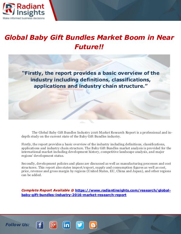 Market Forecasts and Industry Analysis Global Baby Gift Bundles Market Boom in Near Futur