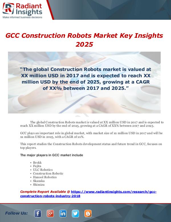 Market Forecasts and Industry Analysis GCC Construction Robots Market Key Insights 2025