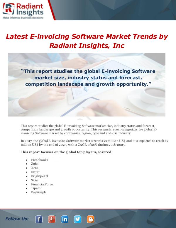 Latest E-invoicing Software Market Trends by Radia