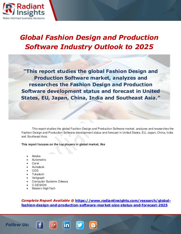 Market Forecasts and Industry Analysis Global Fashion Design and Production Software Indu