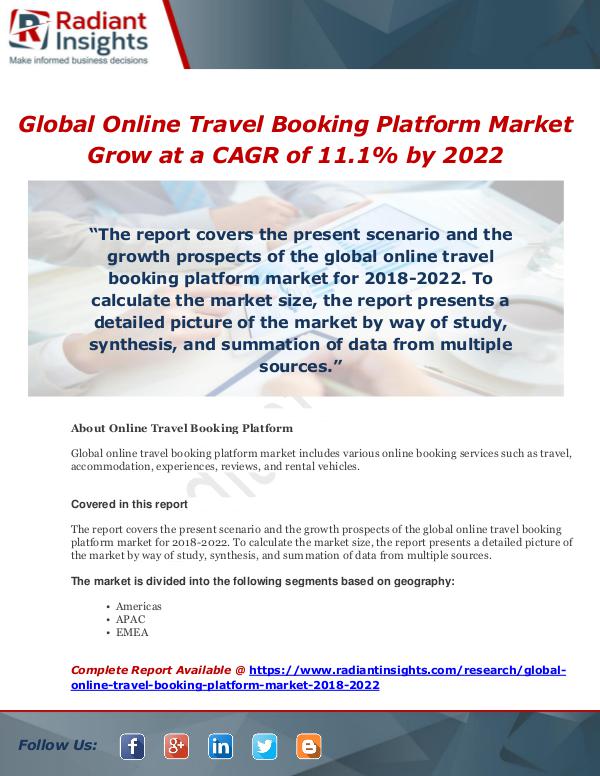 Market Forecasts and Industry Analysis Global Online Travel Booking Platform Market Grow