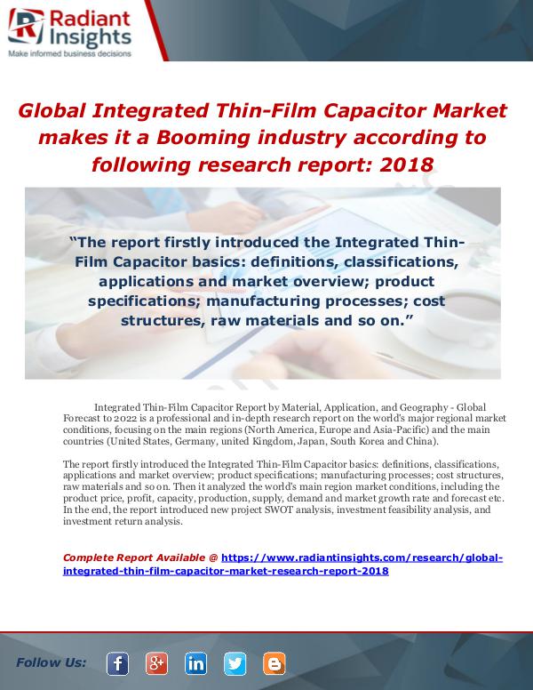 Global Integrated Thin-Film Capacitor Market makes