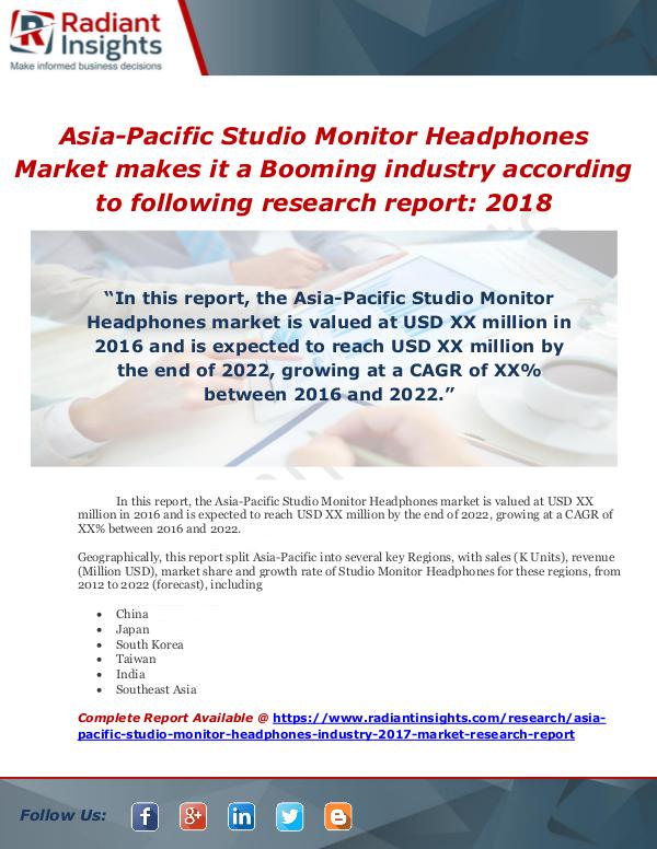 Market Forecasts and Industry Analysis Asia-Pacific Studio Monitor Headphones Market make