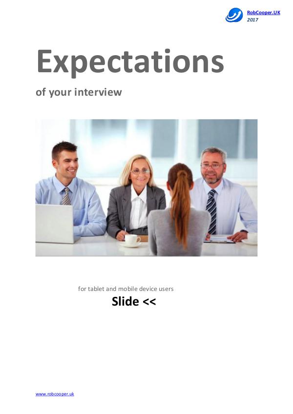 Expectations of your interview