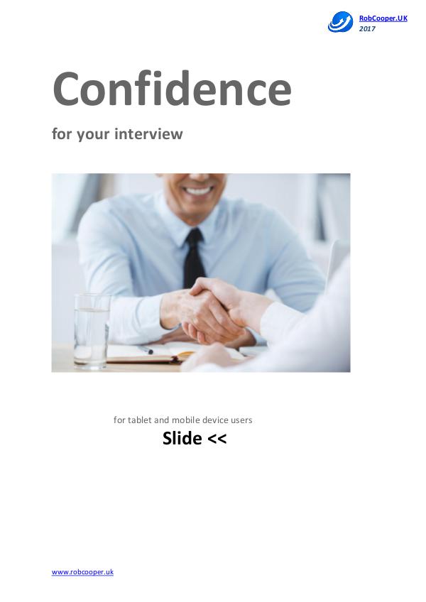 Job Interview Techniques by www.robcooper.uk Confidence for your interview