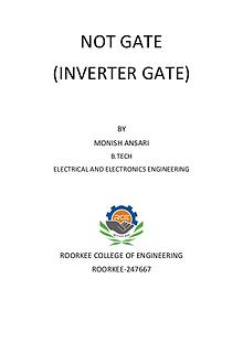 Digital logic, an Inverter or NOT gate