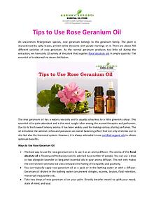 Tips to Use Rose Geranium Oil 