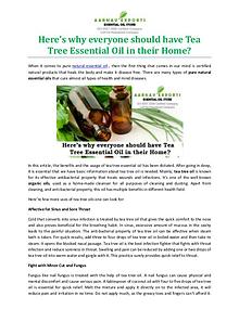 Here’s why everyone should have Tea Tree Essential Oil in their Home?