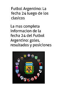 Mi primera revista: Fecha 24 del Fútbol Argentino