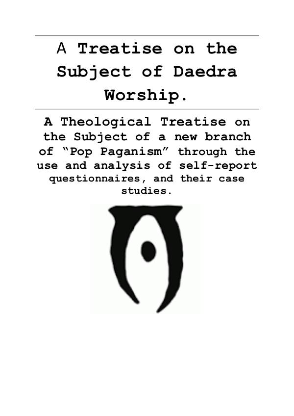 A Treatise on the Subject of Daedra Worship, 1st Edition, 2016 1st Edition, 2016