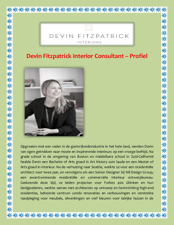 Devin Fitzpatrick Interior Consultant - Profiel Devin Fitzpatrick Interior Consultant – Profiel
