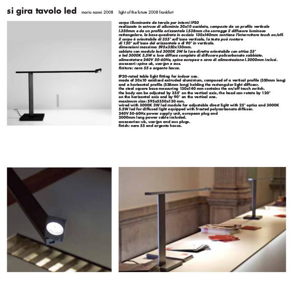 Viabizzuno by Cirrus Lighting - Architectural Lighting Range Si Gira Led Desk Lamp by Cirrus Lighting