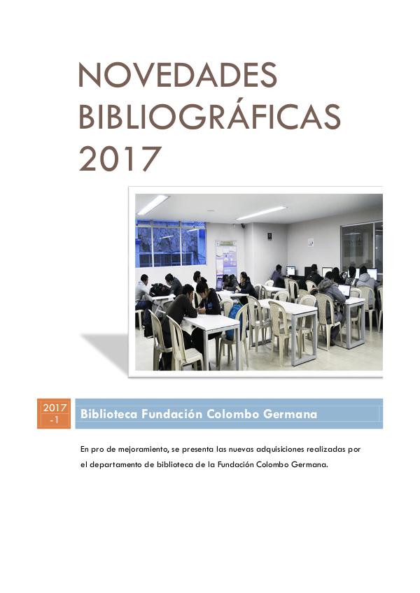 Novedades Bibliográficas 2017 Novedades bibliográficas 2017