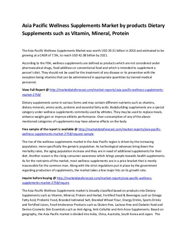 Asia-Pacific Wellness Supplements Market