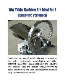 Why Tablet Machines Are Ideal For A Healthcare Personnel?