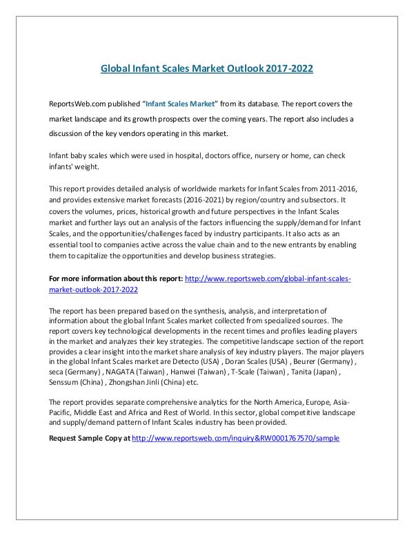 Global Infant Scales Market Outlook 2017