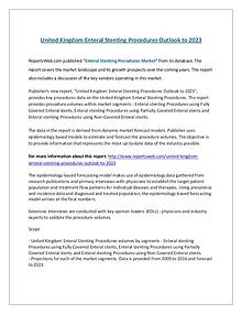 United Kingdom Enteral Stenting Procedures Outlook to 2023