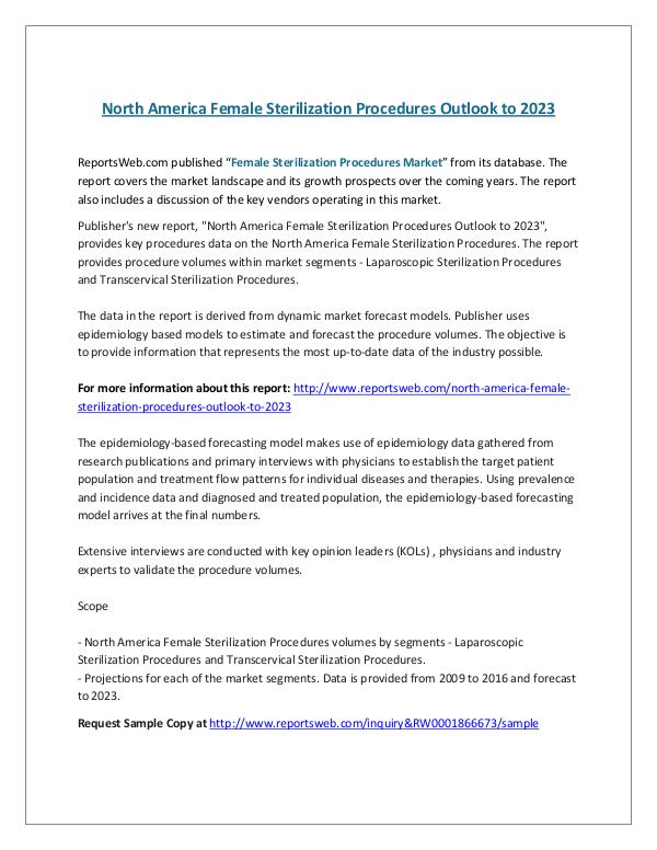 ReportsWeb- North America Female Sterilization Procedures Outl