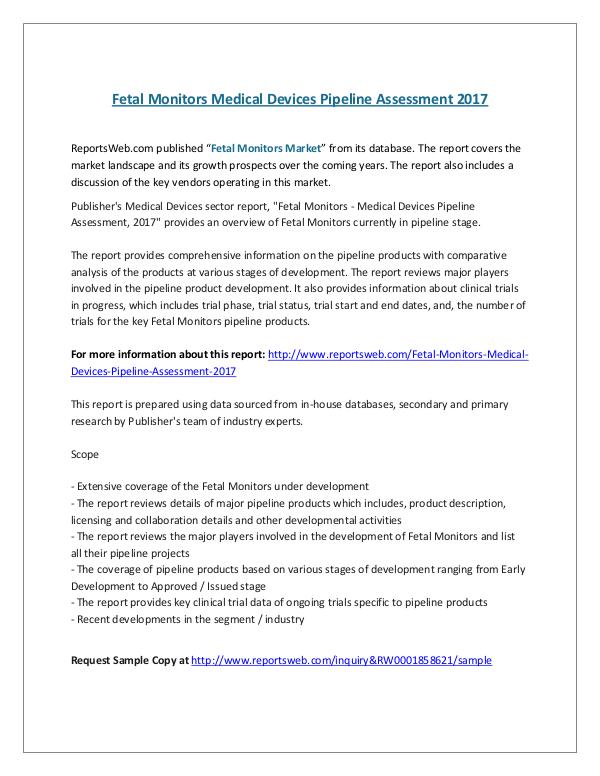 ReportsWeb- Fetal Monitors Medical Devices Pipeline Assessment
