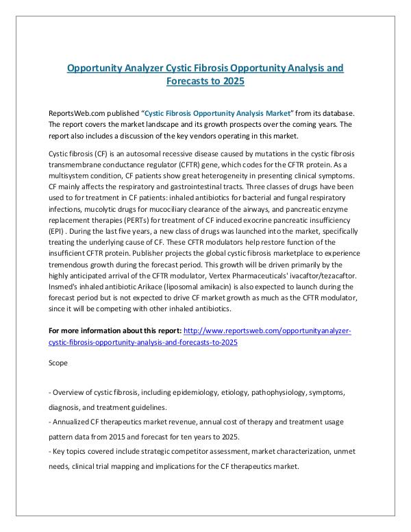 ReportsWeb- Opportunity Analyzer Cystic Fibrosis Opportunity A