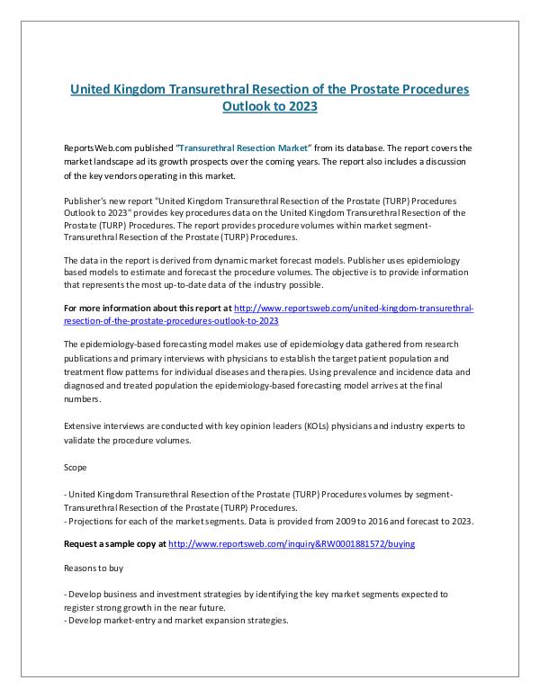 United Kingdom Transurethral Resection of the Pros
