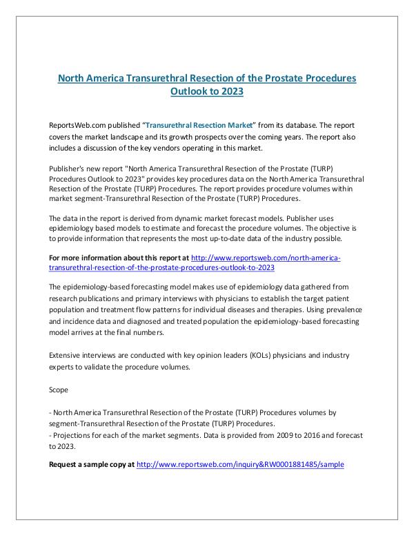 ReportsWeb- North America Transurethral Resection of the Prost