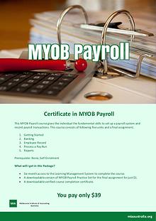 Certificate in MYOB Payroll