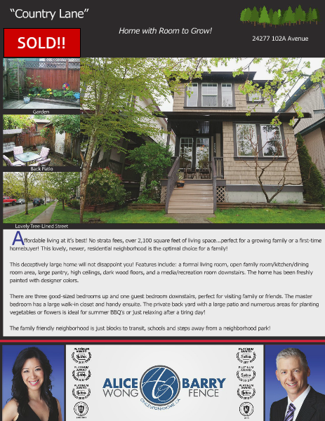 Sold Listings - Maple Ridge 24277 102A Avenue, B.C., Canada
