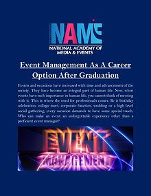 Event Management As A Career Option After Graduation
