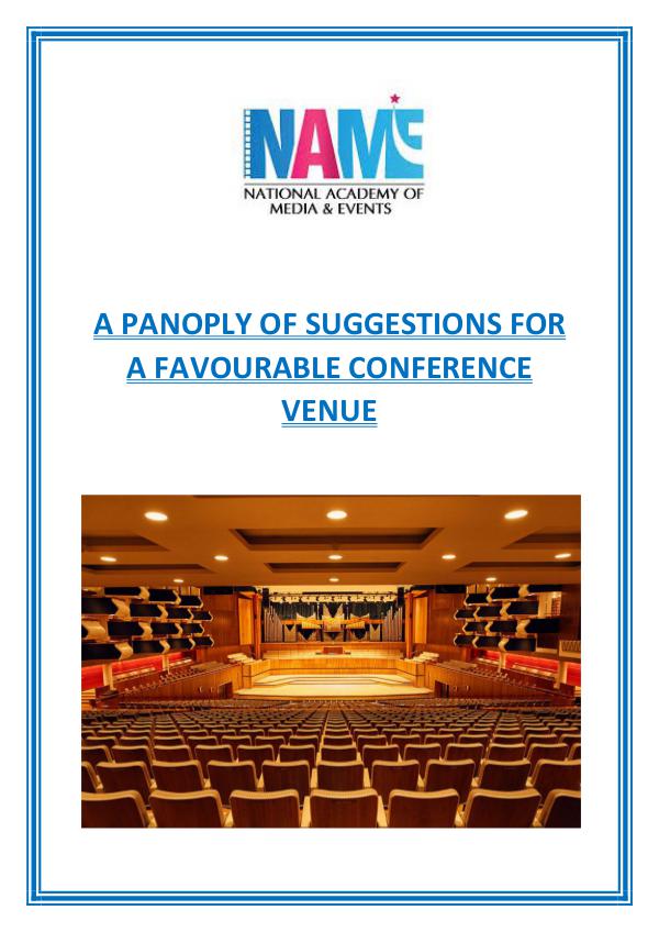 A Panoply of Suggestions for a Favourable Conference Venue A_Panoply_Of_Suggestions_For_A_Favourable_Conferen