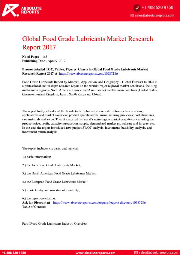 28-07-2017 Food-Grade-Lubricants-Market-Research-Report-2017
