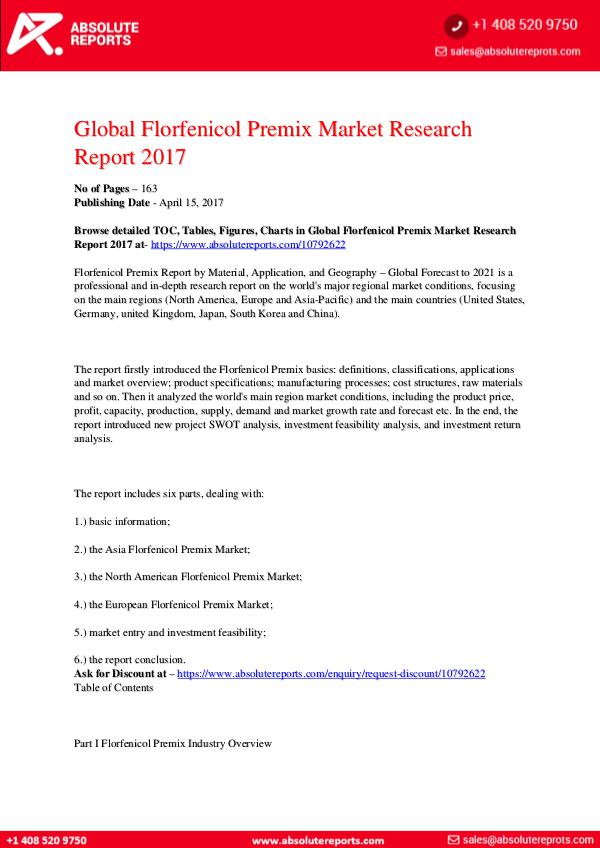 28-07-2017 Florfenicol-Premix-Market-Research-Report-2017