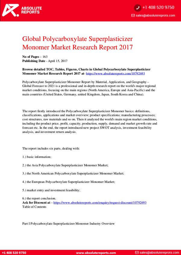28-07-2017 Polycarboxylate-Superplasticizer-Monomer-Market-Re