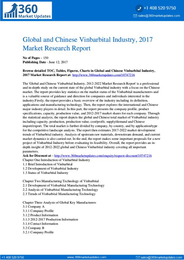 22-06-2017 Vinbarbital-Industry-2017-Market-Research-Report